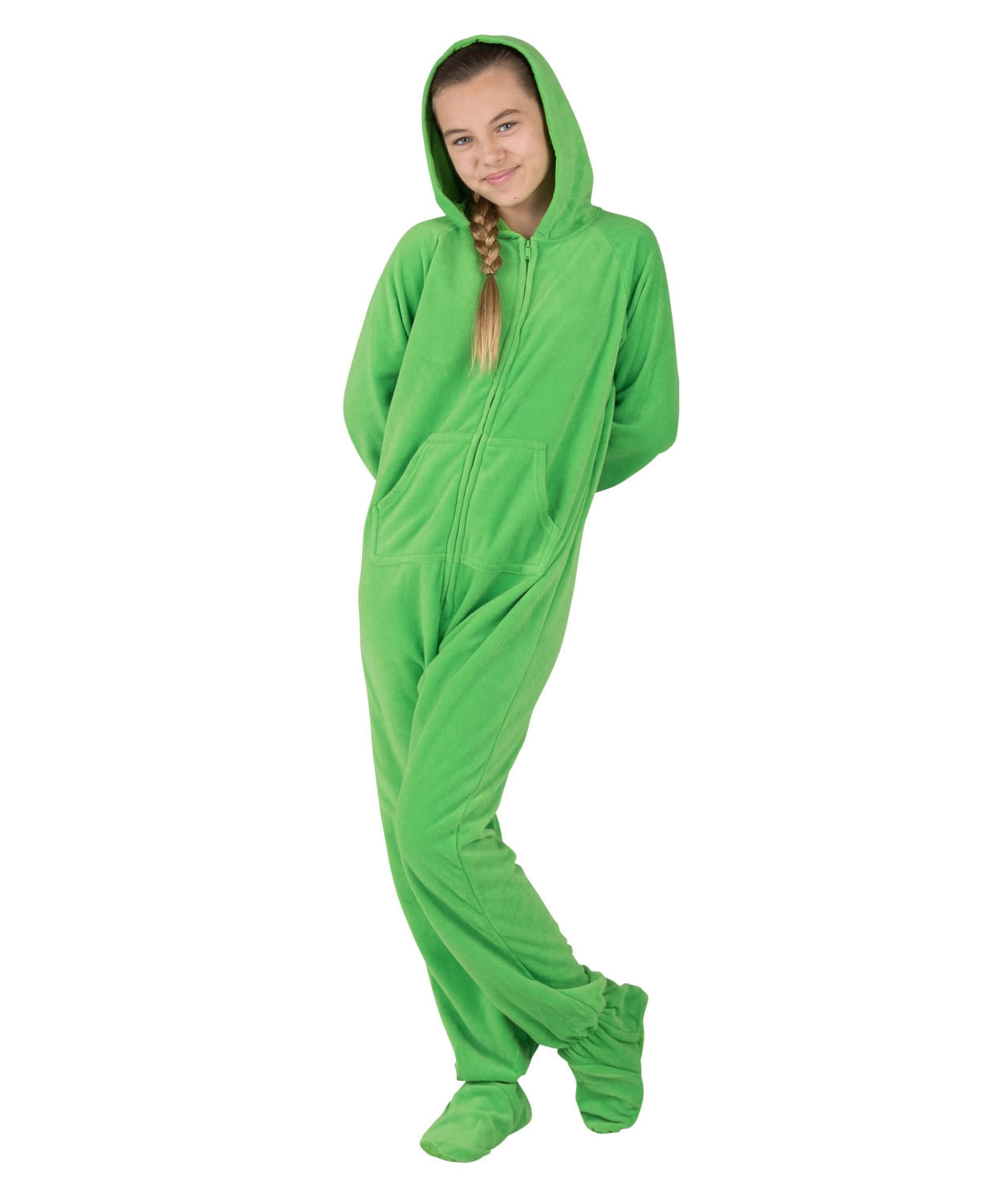 Emerald Green Kids Hoodie Fleece Onesie