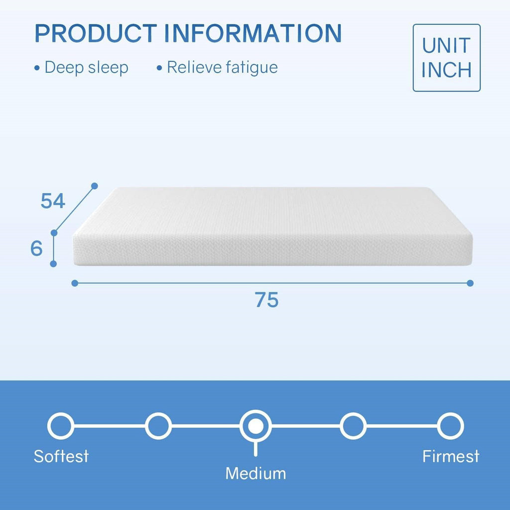 Full size 6-inch Thick Medium Firm Cool Gel Memory Foam Mattress