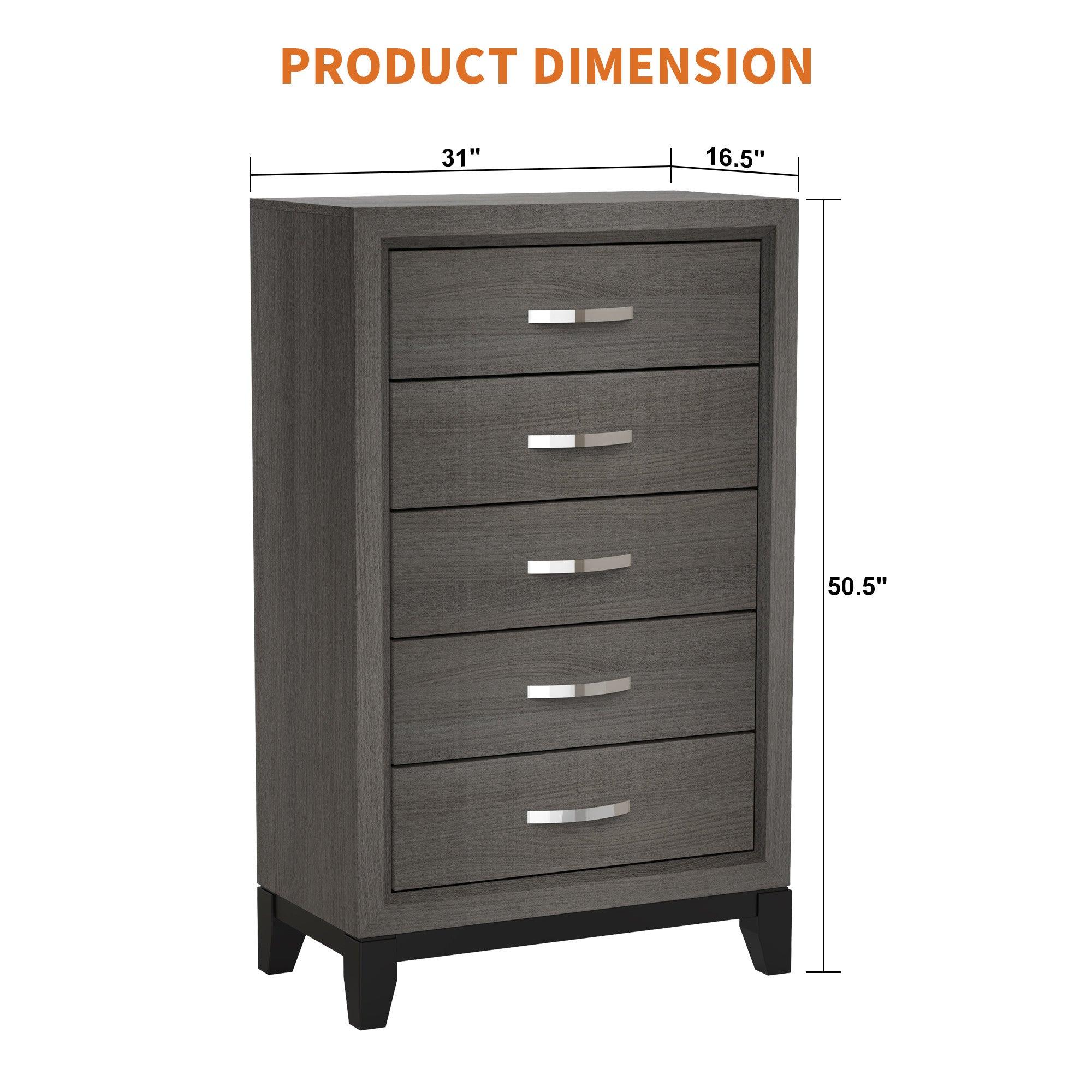 Contemporary 31" Chest with 5-Drawer for Bedroom, Livingroom