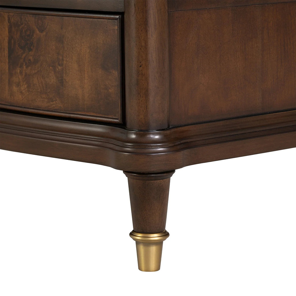 30.5" Westerham French Nightstand Power Outlet with LED Light, Dark Cherry