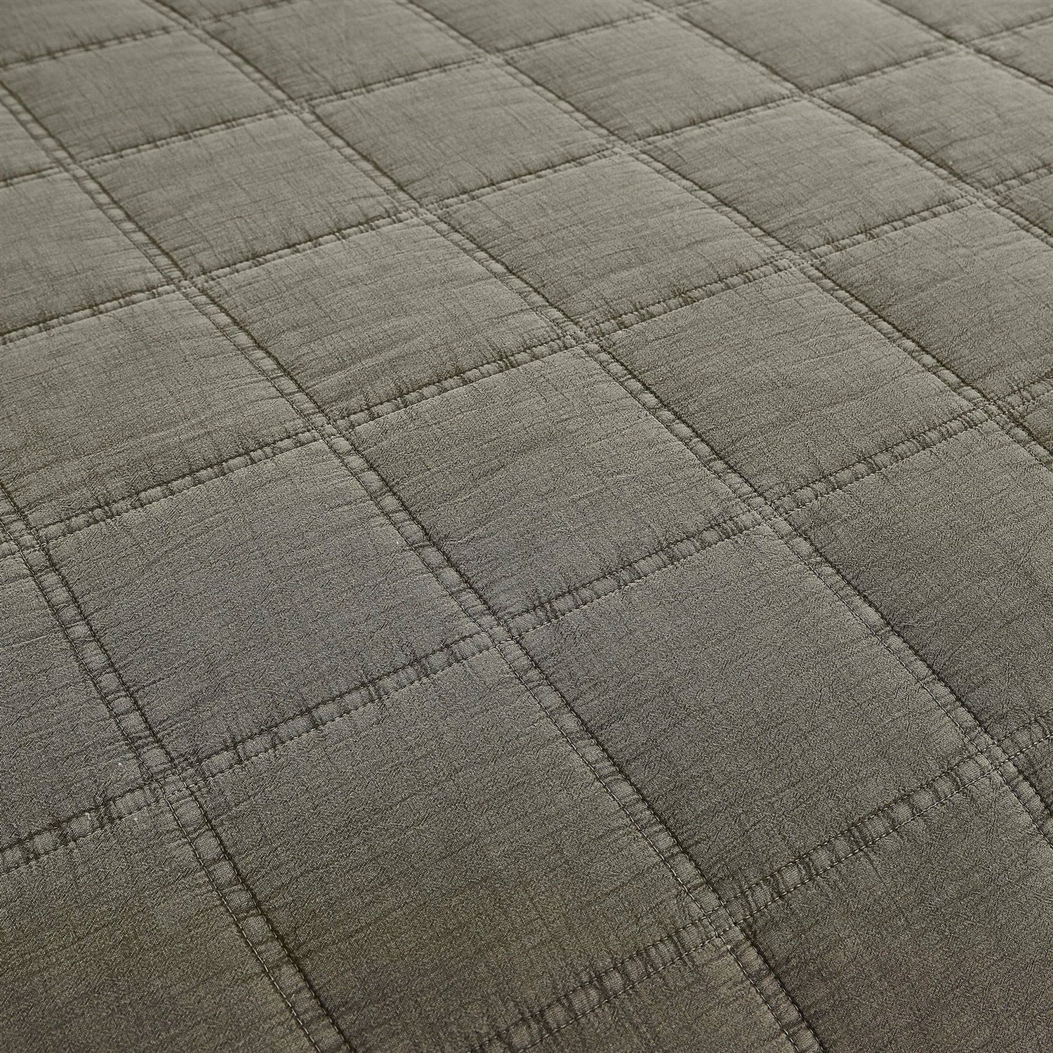 Full/Queen 3 Piece Cotton Faded Stone Washed Lightweight Quilt Set Green