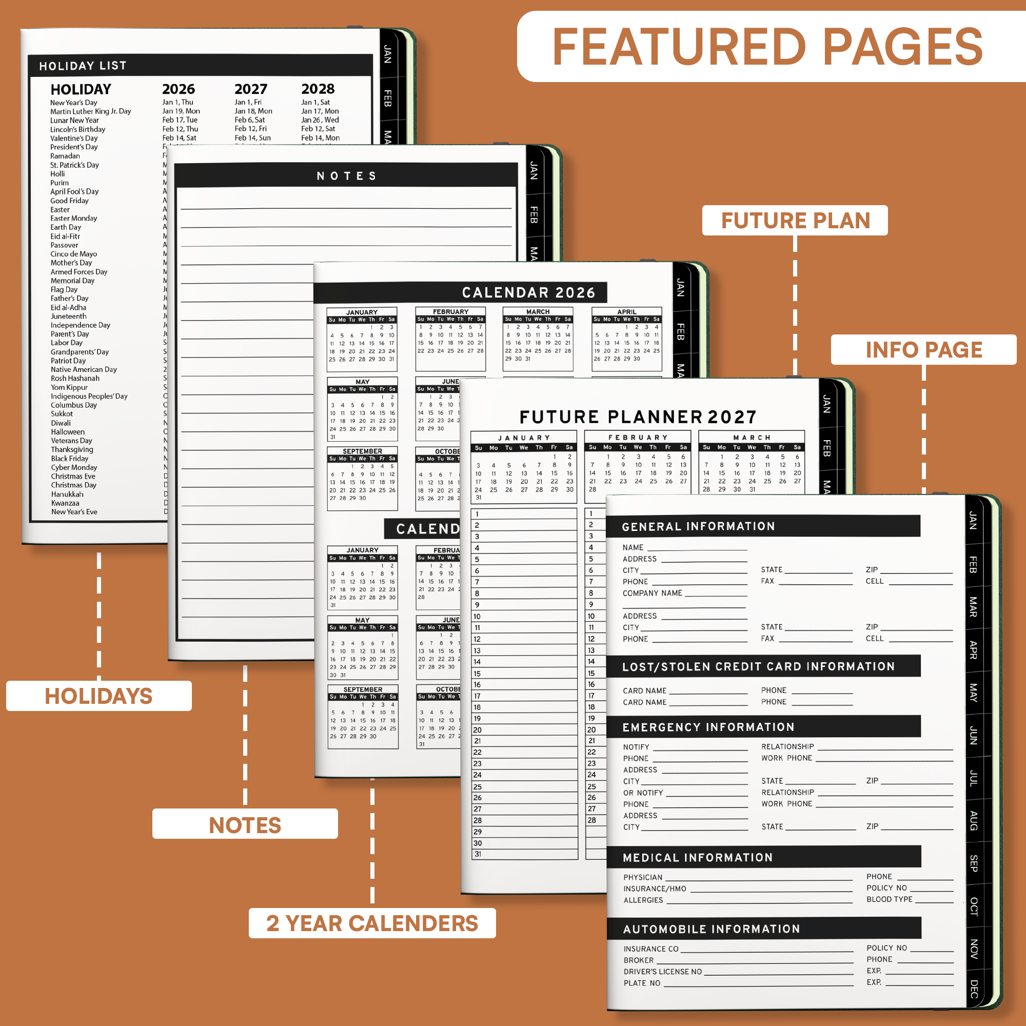 2026 Jan-Dec A4 Leather Appointment Book