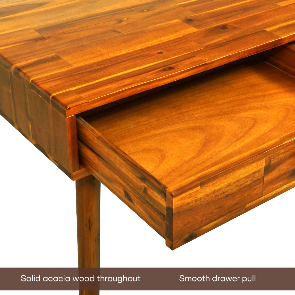 Acacia Lagom 48" Solid Wood Work Desk with Drawers
