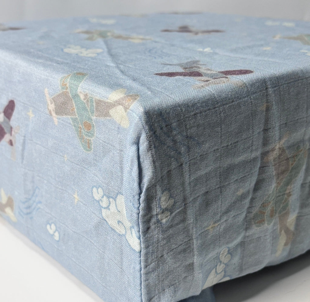 Organic Bamboo Blend Crib Sheet in Dreamy Planes