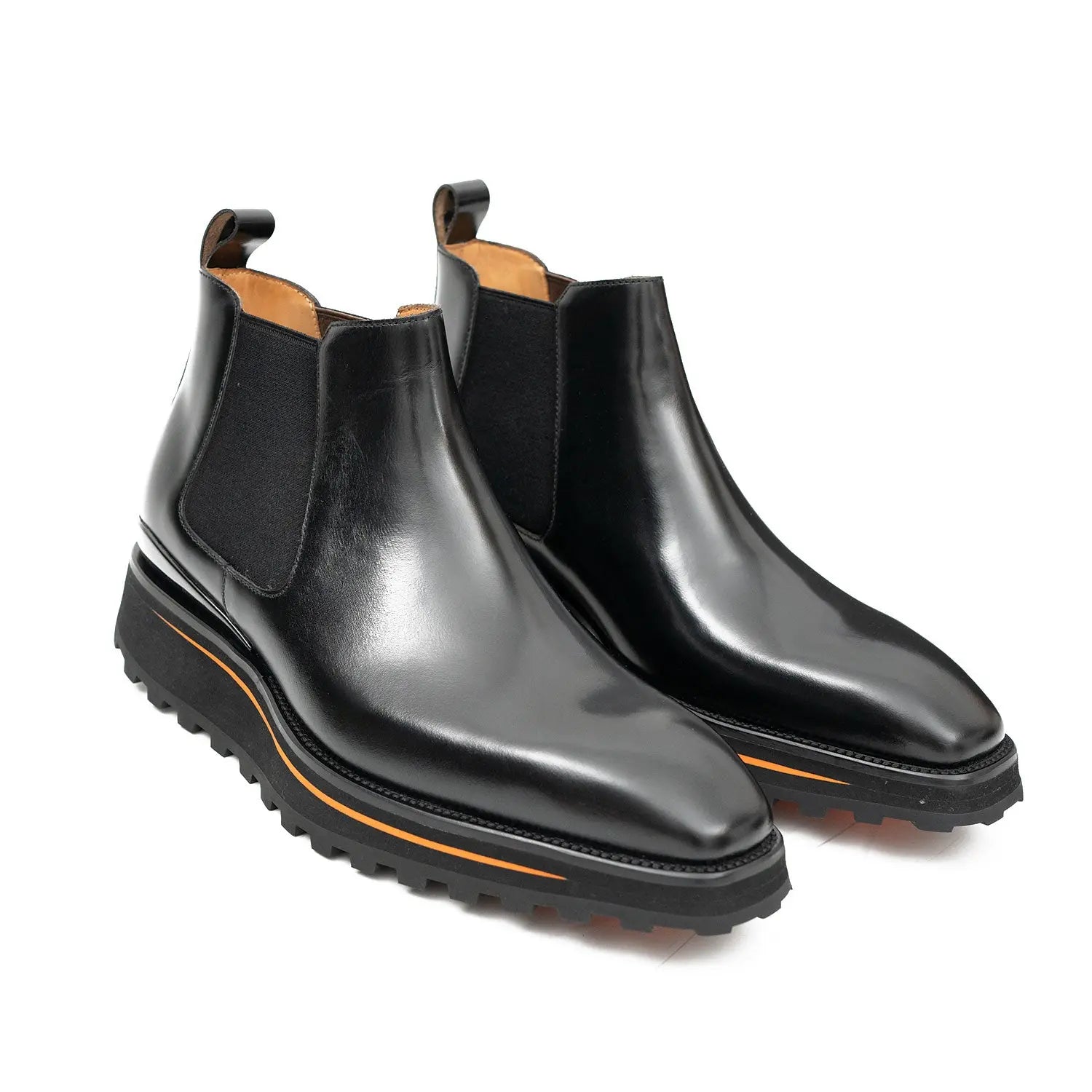Foil leather Thick-Soled Chelsea Boot 2898 Black