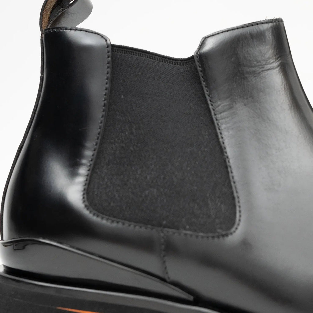 Foil leather Thick-Soled Chelsea Boot 2898 Black