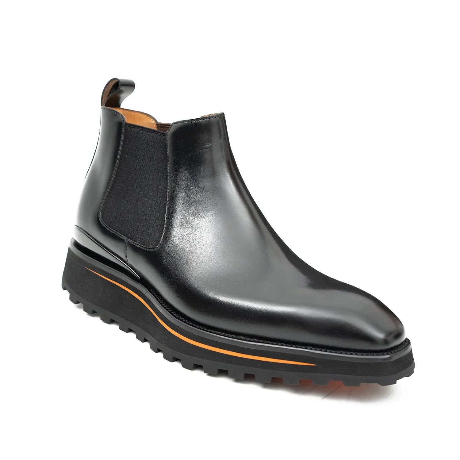 Foil leather Thick-Soled Chelsea Boot 2898 Black