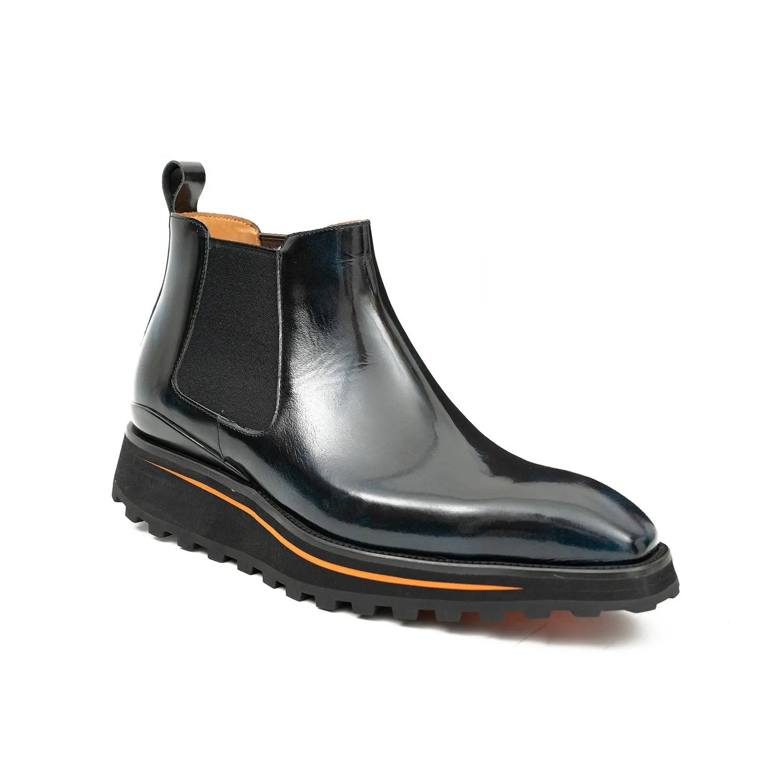 Foil leather Thick-Soled Chelsea Boot 2898 Blue