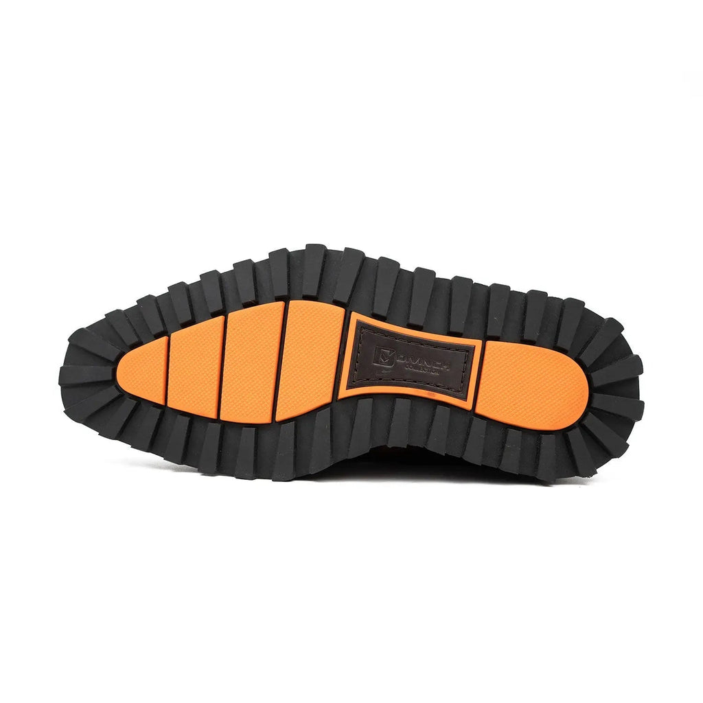 Foil leather Thick-Soled Chelsea Boot 2898KD Brown