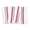 Burgundy and White French Stripe / 20 x 20 Inch / Set of 4