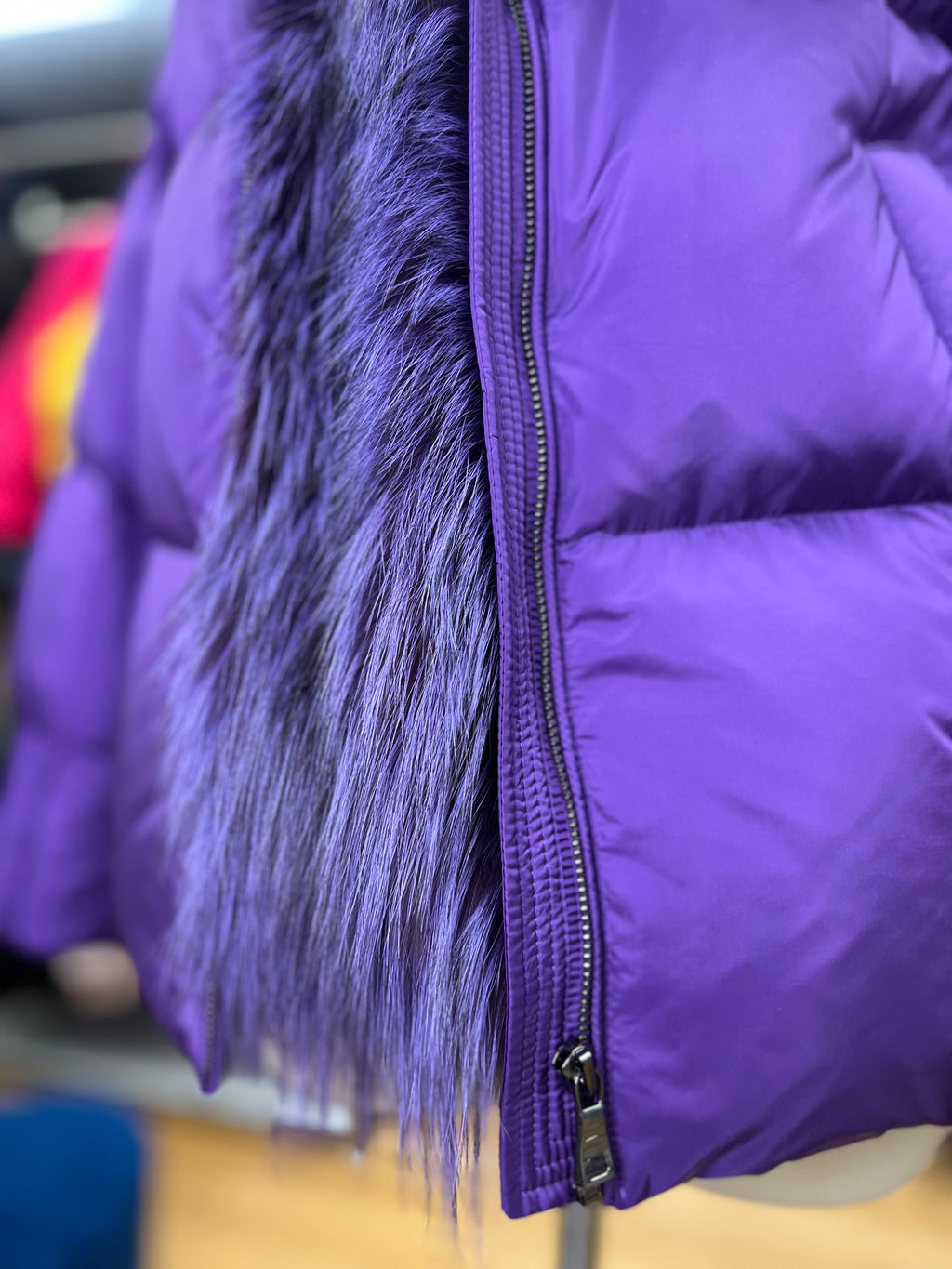Genuine Silver Fox Fur Down Fill Parka