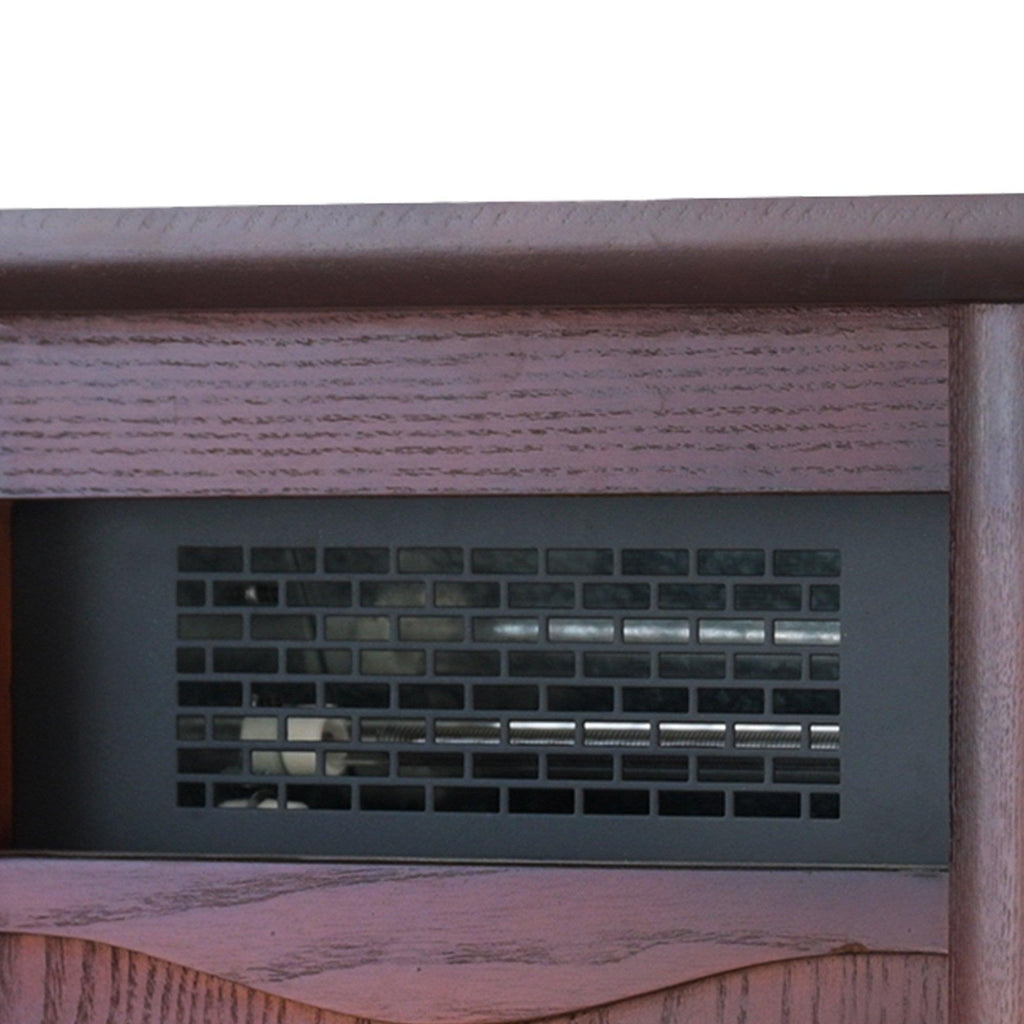 1500-Watt Electric Cabinet 4 Quartz Infrared Heater Wood with LED Digital Screen, Remote Control and Timer