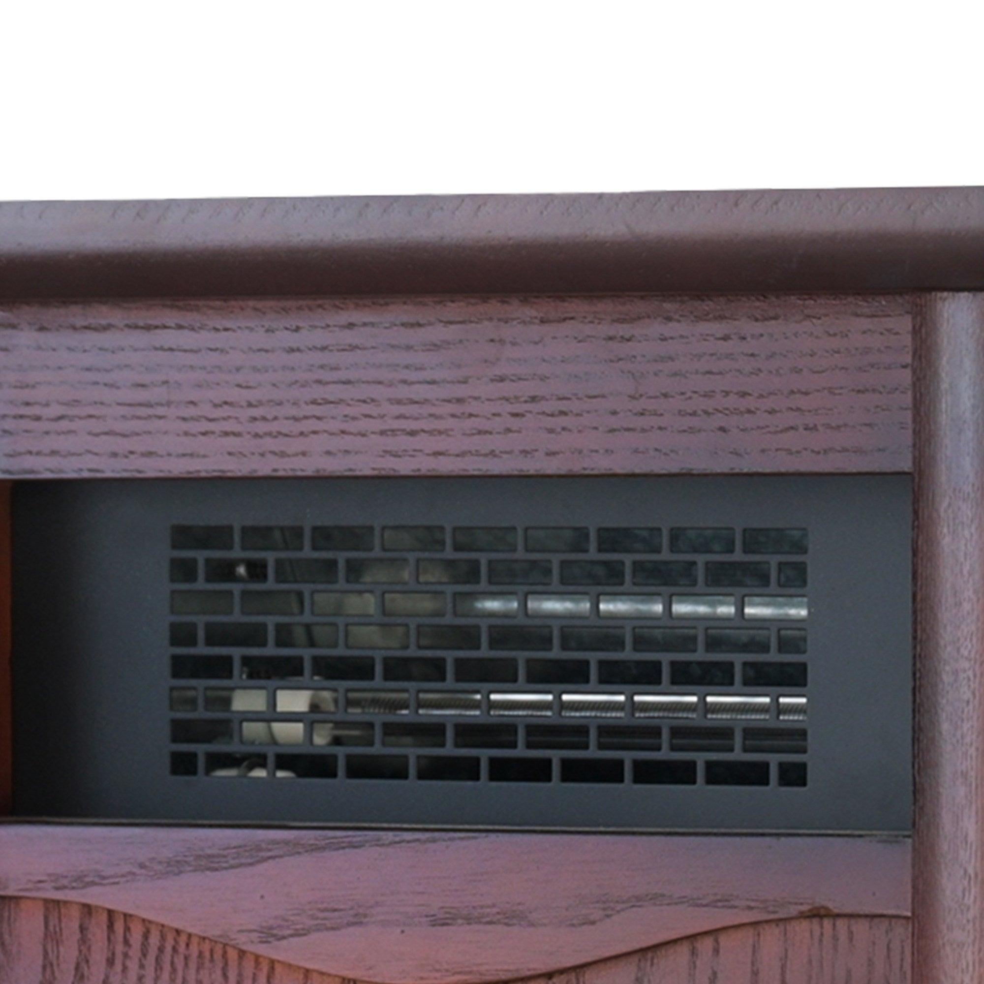 1500-Watt Electric Cabinet 4 Quartz Infrared Heater Wood with LED Digital Screen, Remote Control and Timer