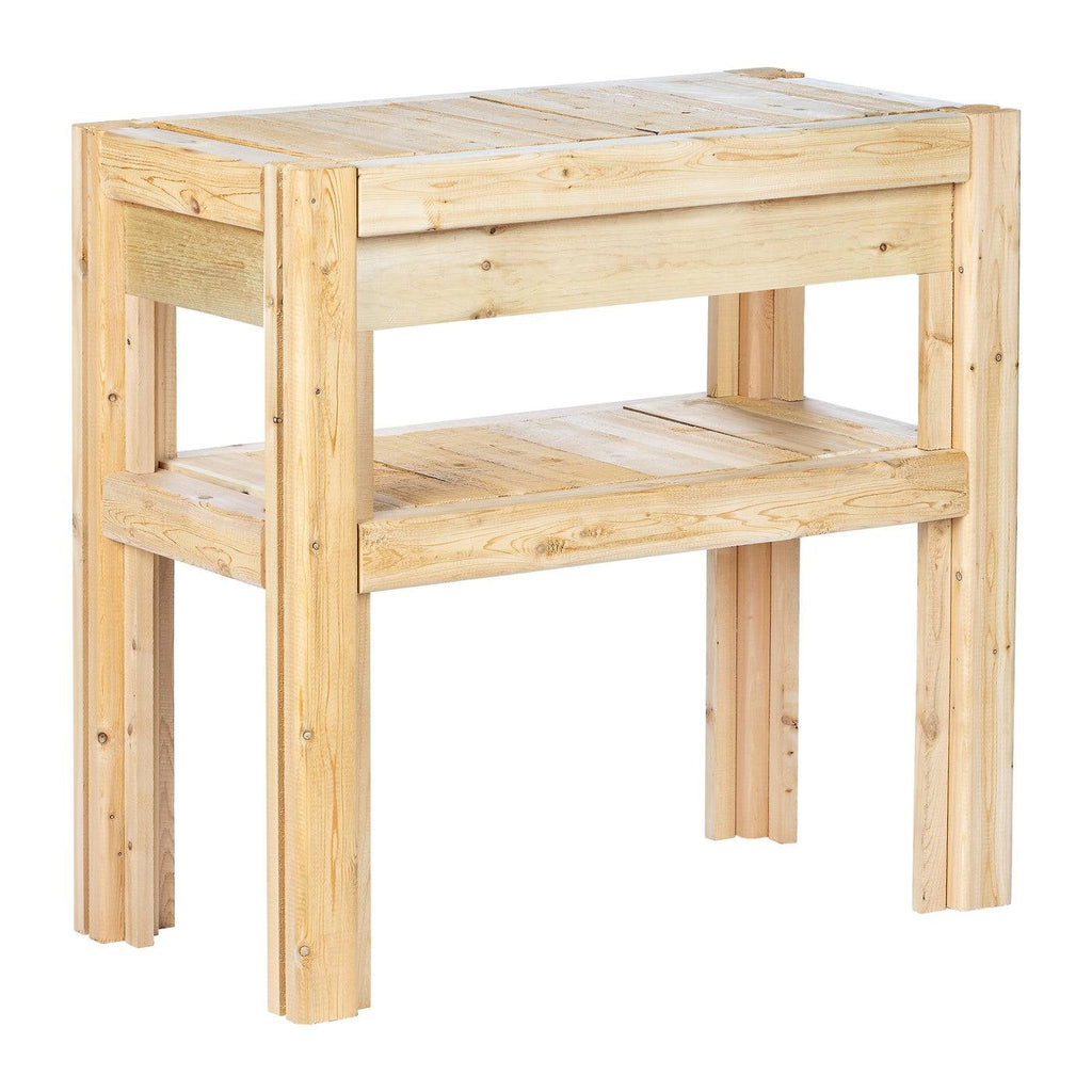 2 Tier Adjustable Cedar Wood Garden Storage Shelves - Made In USA