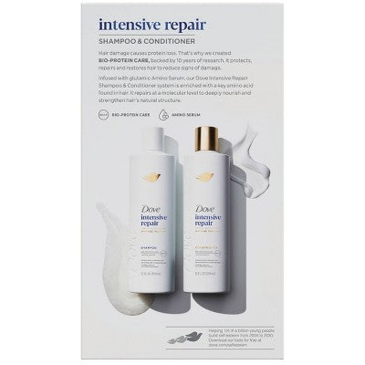 Dove Beauty Intensive Repair Shampoo & Conditioner Set for Damaged Hair  12 fl oz/ 2ct - New