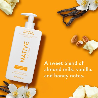 Native Vegan Strengthening Shampoo with Almond & Shea Butter 16.5 fl oz - New