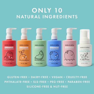 Dabble & Dollop Kids 3-in-1 Shampoo, Body Wash & Bubble Bath Blueberry 10 fl oz - Imperfect Container