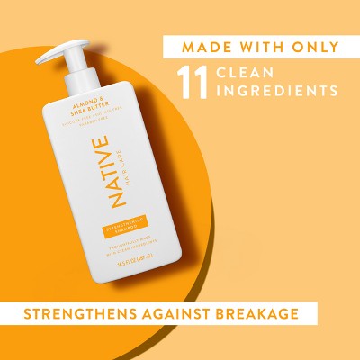 Native Vegan Strengthening Shampoo with Almond & Shea Butter 16.5 fl oz - New