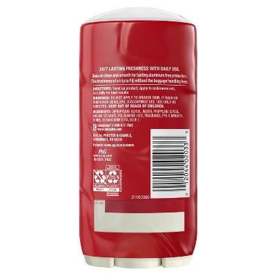 Old Spice Men's Solid Deodorant Fiji with Palm Tree Scent Aluminum-Free 3oz/2pk - New