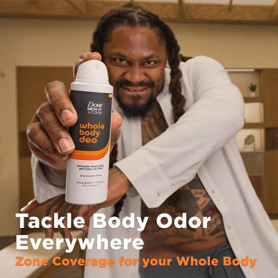 Dove Men+Care Whole Body Deodorant Spray Marine + Blue Cypress Aluminum-Free 4oz - Imperfect Container