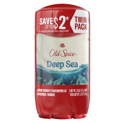 Old Spice Deep Sea Solid Antiperspirant &#38; Deodorant for Men Sea Mineral Scent 2.6oz/2pk - New