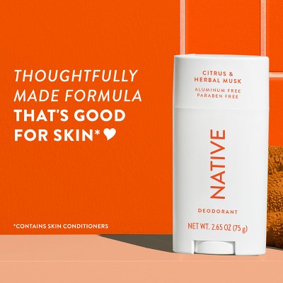 Native Solid Deodorant for Men & Women Citrus & Herbal Musk 2.65oz - New