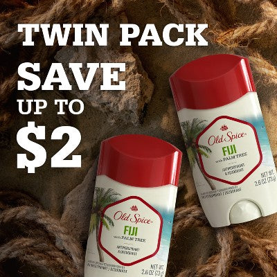 Old Spice Men's Fiji with Palm Tree Antiperspirant & Deodorant 2.6oz/2pk - New