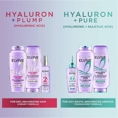L&#39;Oreal Paris Elvive Hyaluron Pure Purifying Shampoo for Oily Hair 28 fl oz - New