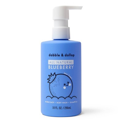 Dabble & Dollop Kids 3-in-1 Shampoo, Body Wash & Bubble Bath Blueberry 10 fl oz - Imperfect Container
