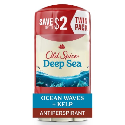 Old Spice Deep Sea Solid Antiperspirant &#38; Deodorant for Men Sea Mineral Scent 2.6oz/2pk - New