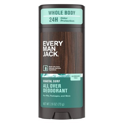 Every Man Jack All Over Solid Deodorant Coastal Surf 2.6oz - Imperfect Container