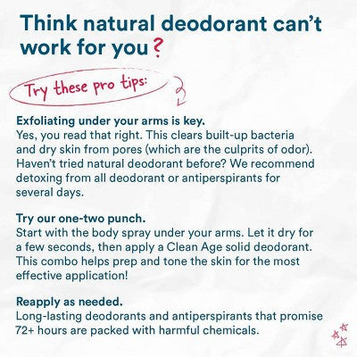 Clean Age Sandalwood AHA Deodorant + Body Spray for Teens 4 fl oz - New