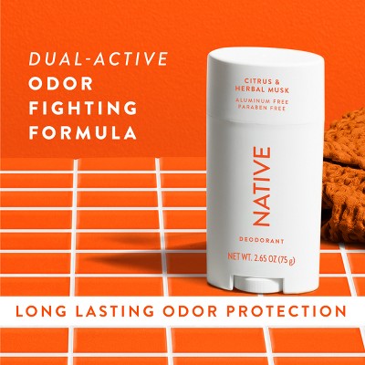 Native Solid Deodorant for Men & Women Citrus & Herbal Musk 2.65oz - New