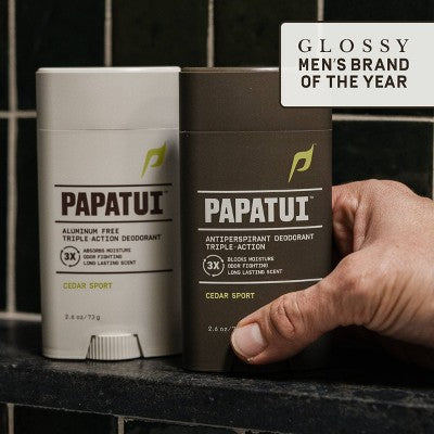 Papatui Triple Action Complex Men's Solid Antiperspirant Cedar Sport 48-Hour Sweat and Odor Protection 2.6oz - Imperfect Container