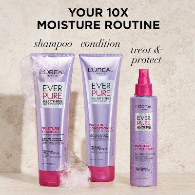 L'Oreal Paris EverPure Moisture Rosemary Oil Shampoo for Dry Hair 23 fl oz - Imperfect Container