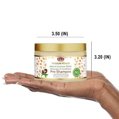 African Pride Moisture Miracle Aloe and Coconut Water Detangle and Condition Pre-Shampoo 12 fl oz - New