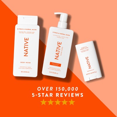 Native Solid Deodorant for Men & Women Citrus & Herbal Musk 2.65oz - New