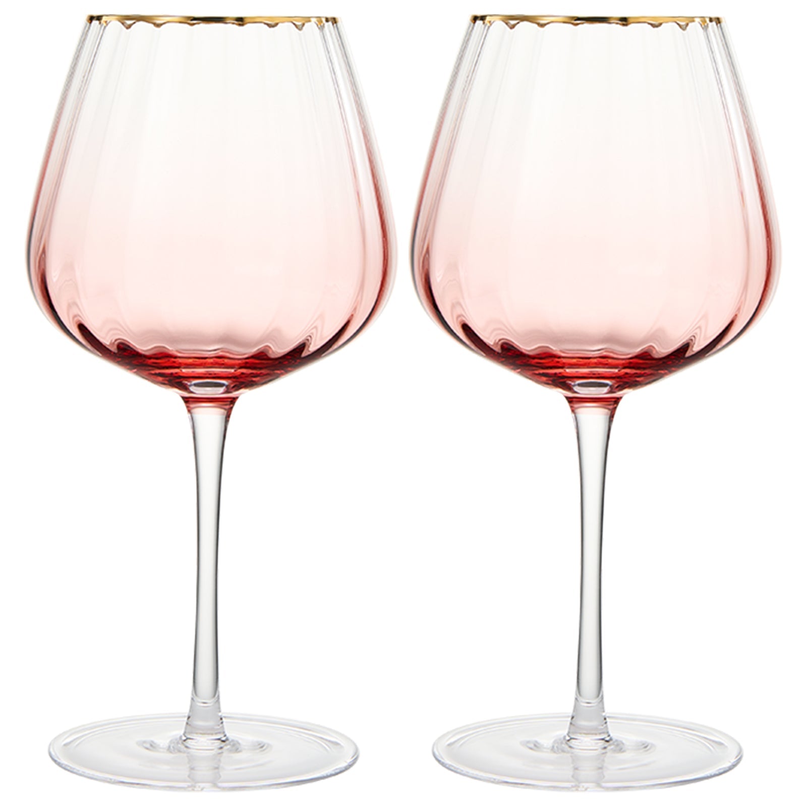Waterfall Stemmed Wine Glassware, Set of 2