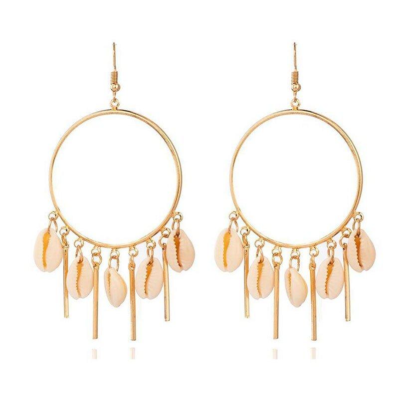 Chandelier Hoop Earrings with Puka Seashells