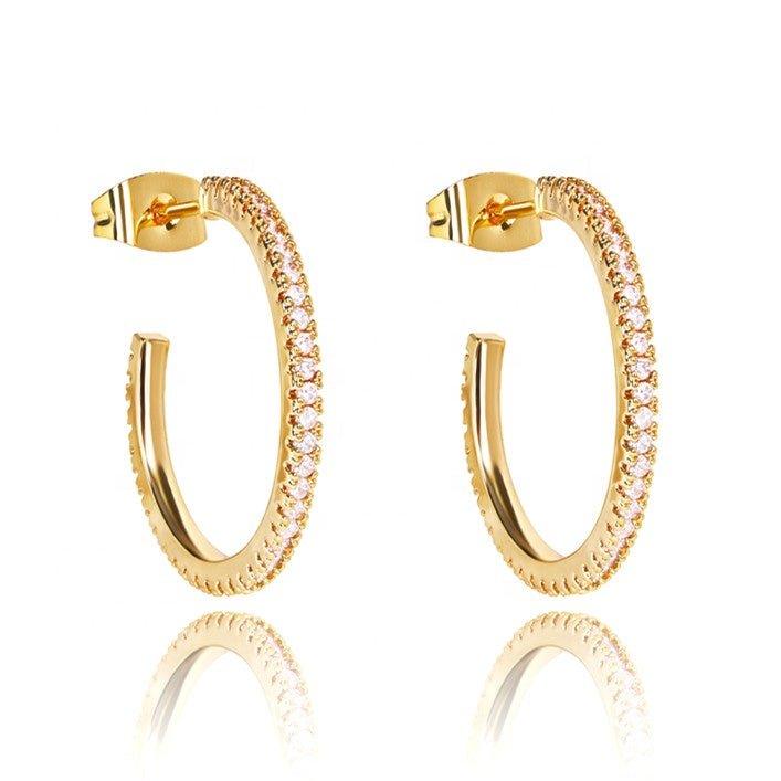 Cubic Zirconia Hoop Earrings
