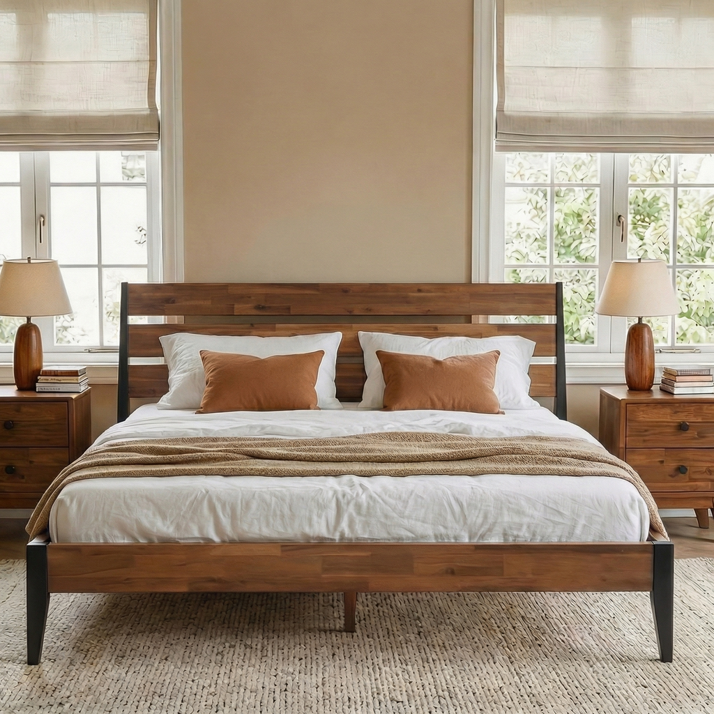 Acacia Emery Solid Wood Bed Frame