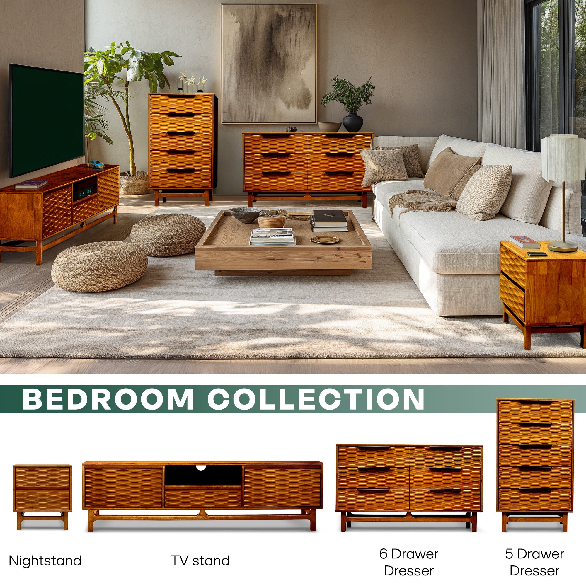 Acacia Elara Dresser with 5 Drawers