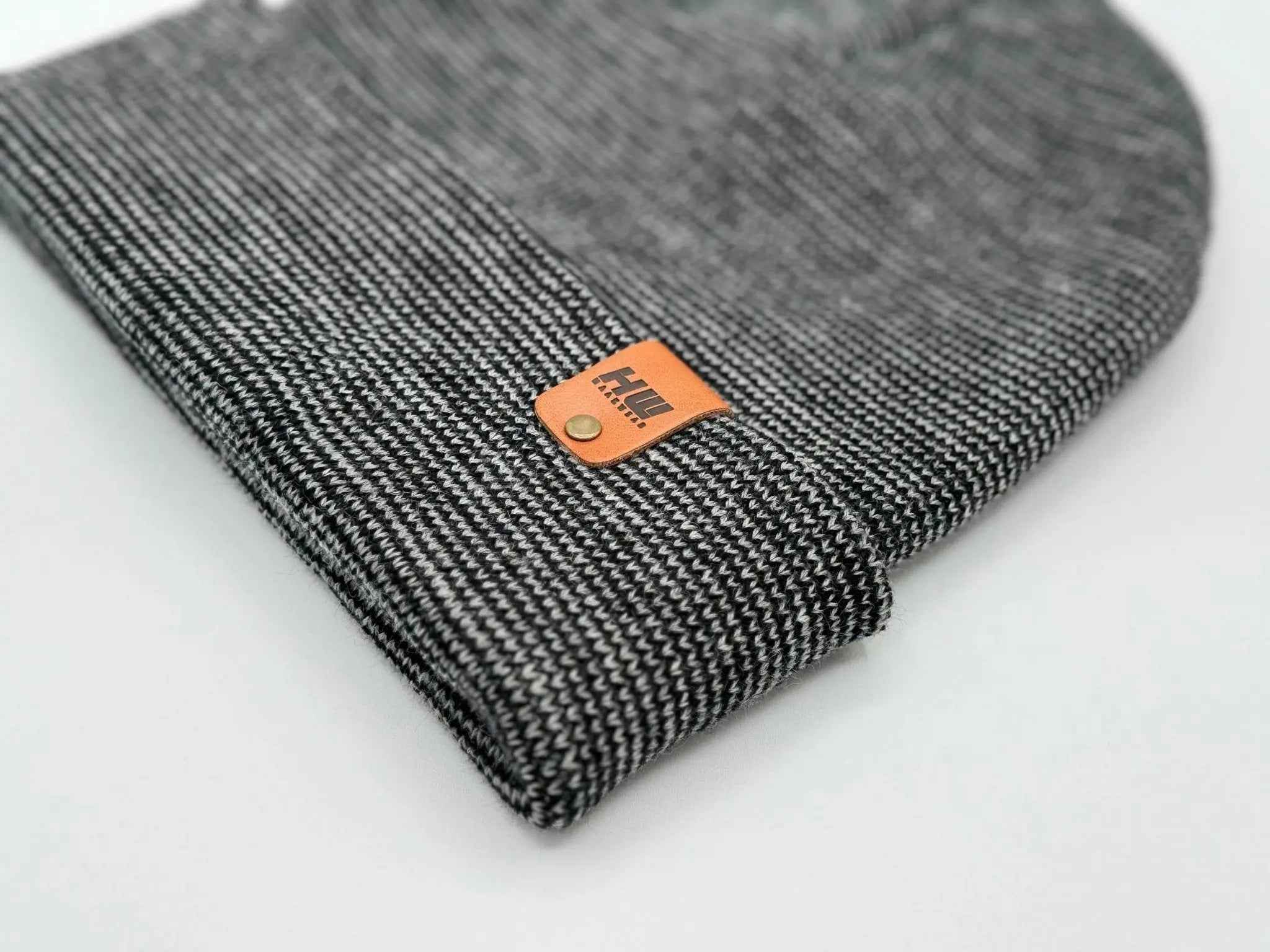 HAAKWEAR Classic Fusion Cuffed Beanie - Black / Gray, Made in USA