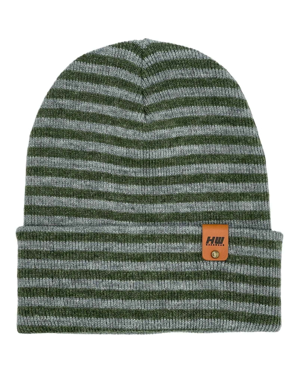 HAAKWEAR Classic RORO Cuffed Beanie / Hat - Gray / Green, Made in USA