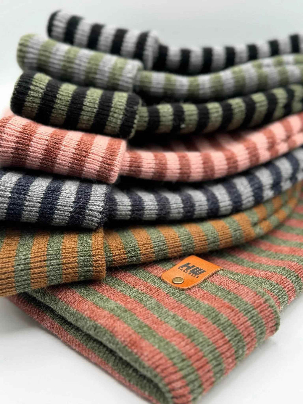 HAAKWEAR Classic RORO Cuffed Beanie / Hat - Gray / Green, Made in USA