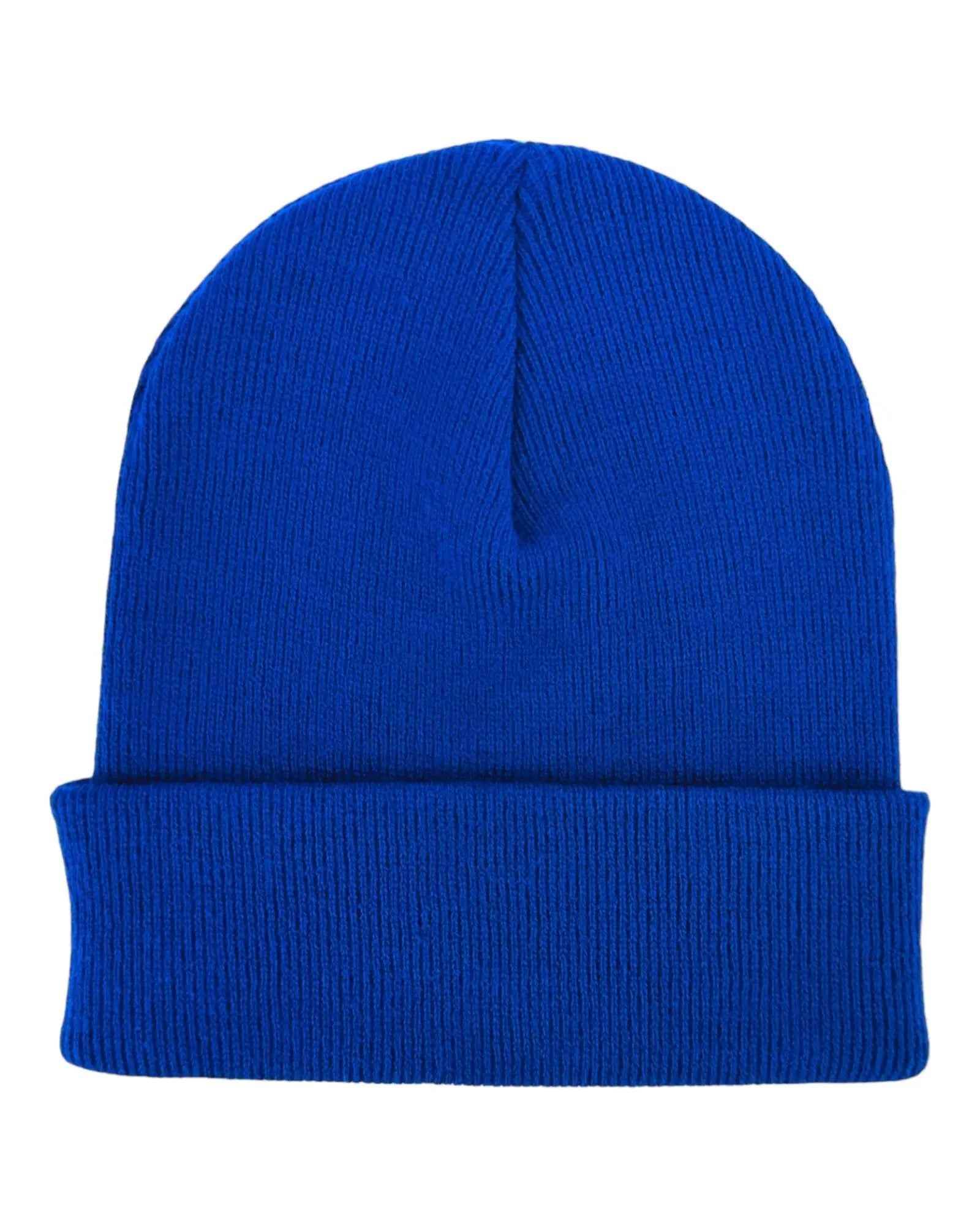 HAAKWEAR Knit Cuffed Classic Beanie / Hat - Sapphire Blue, Made in USA