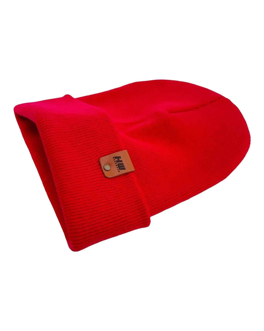 HAAKWEAR Knit Cuffed Classic Beanie / Hat - Scarlet Red, Made in USA