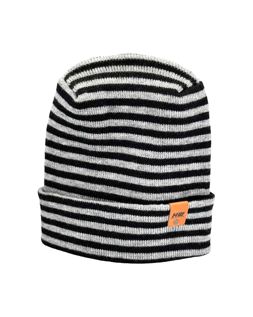 HAAKWEAR H Stitch RORO Cuffed Beanie (Patented Design) Black / Gray, Made in USA