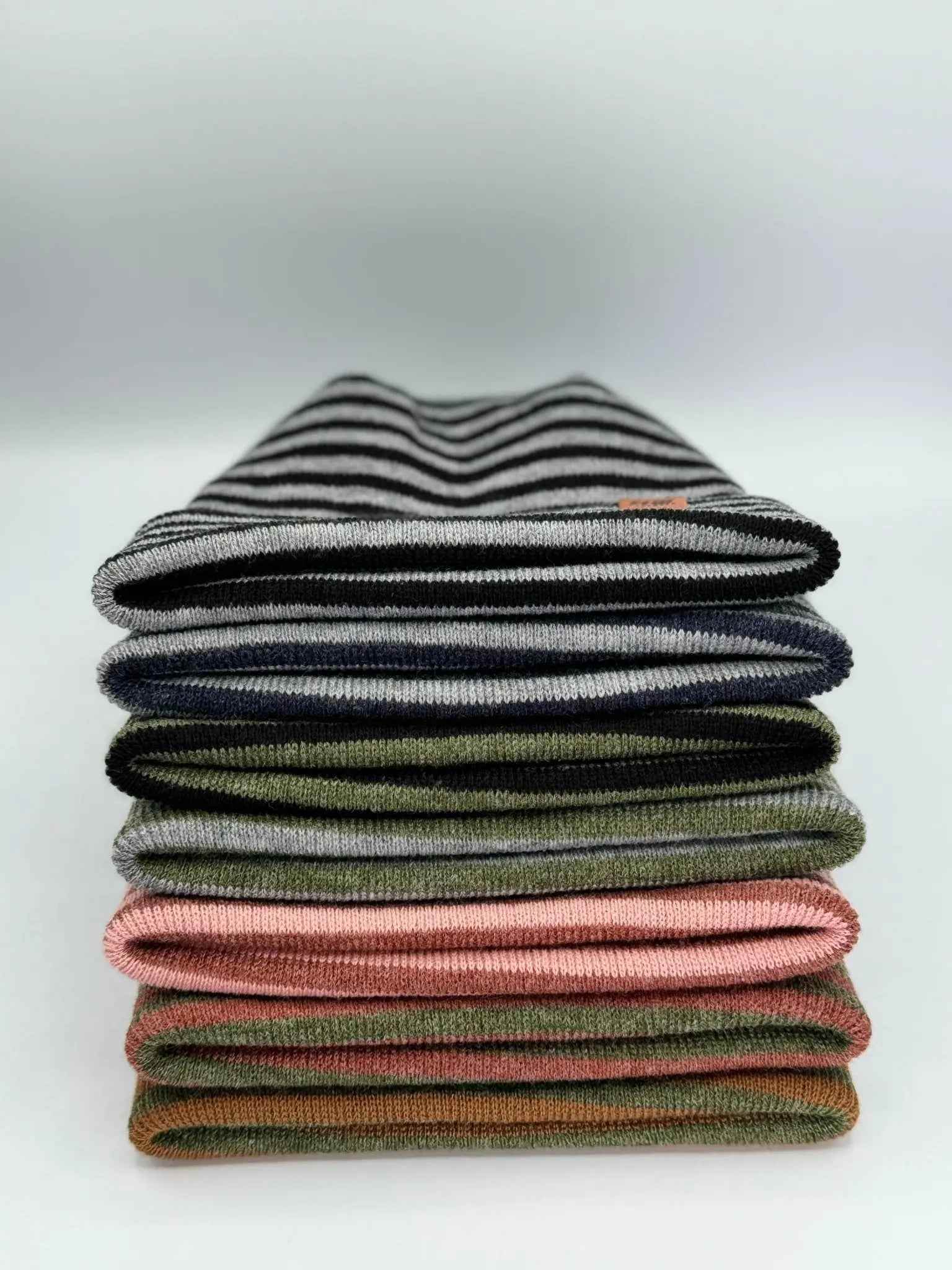 HAAKWEAR H Stitch RORO Cuffed Beanie (Patented Design) Gray / Denim, Made in USA