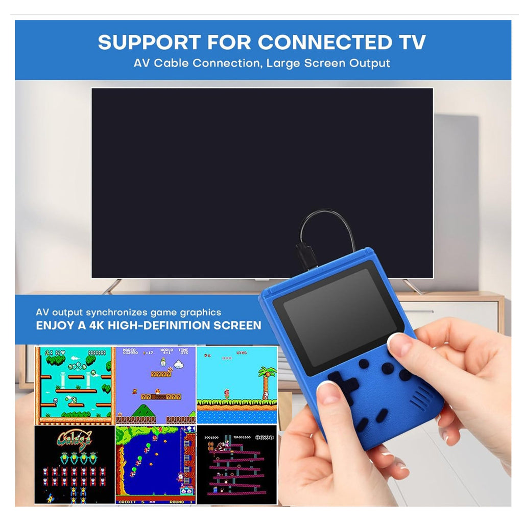 2 Pack Handheld Games for Kids Console 400 Retro Video Games, Portable Gaming Player Mini Arcade Electronic Toy Gifts for Boys Girls 2 Pack [Blue]